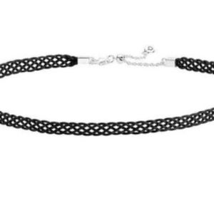 Pandora black leather choker